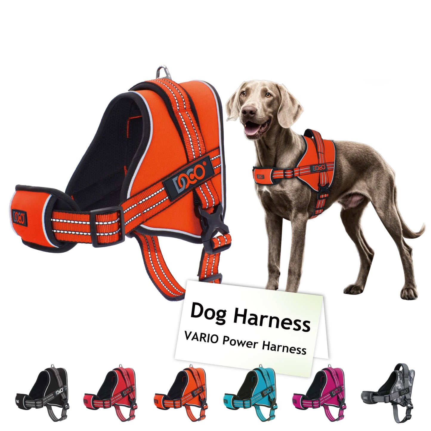 DOCO Vertex Power Dog Harness NO Pull Adjustable Vest All-Weather Comfort Breathable & Lightweight