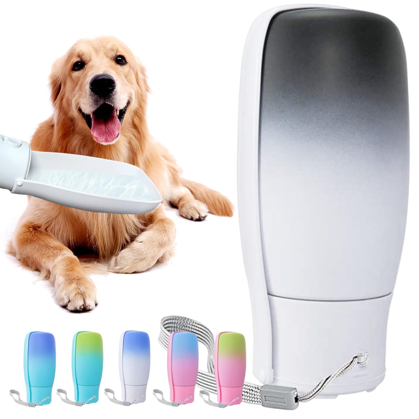 MITOCAPY Foldable Portable Dog Water Bottle Food Grade Plastic Dog Water Bowl Dispenser High-Temperature Resistant Dog Accessories for Outdoor Travel Gifts for Dog