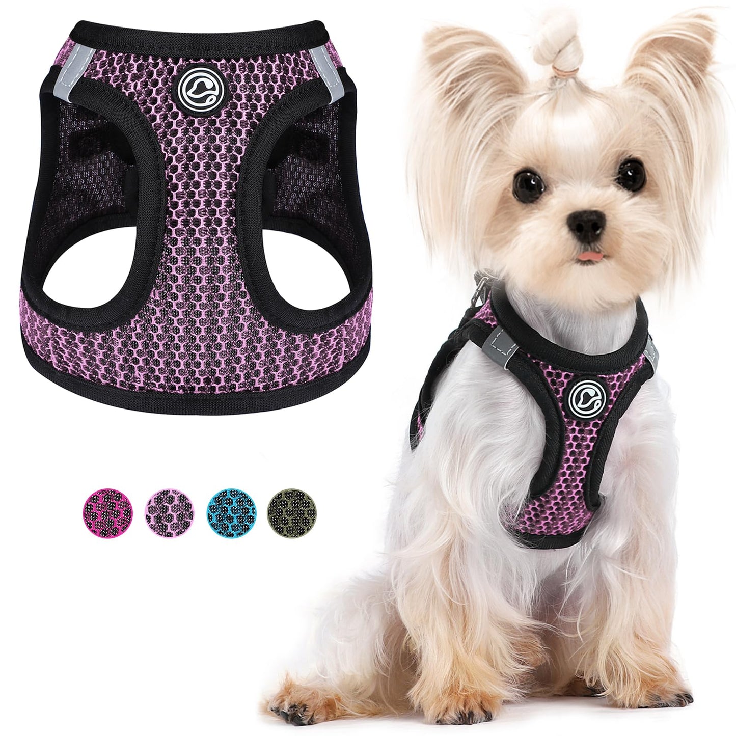 XS Dog Harness for Small Dogs No Pull Dog Harness Soft Air Mesh Puppy Harness Step in Small Dog Harness Cat Harness All Weather Outdoor Dog Vest Harness for Pet Cats Dogs