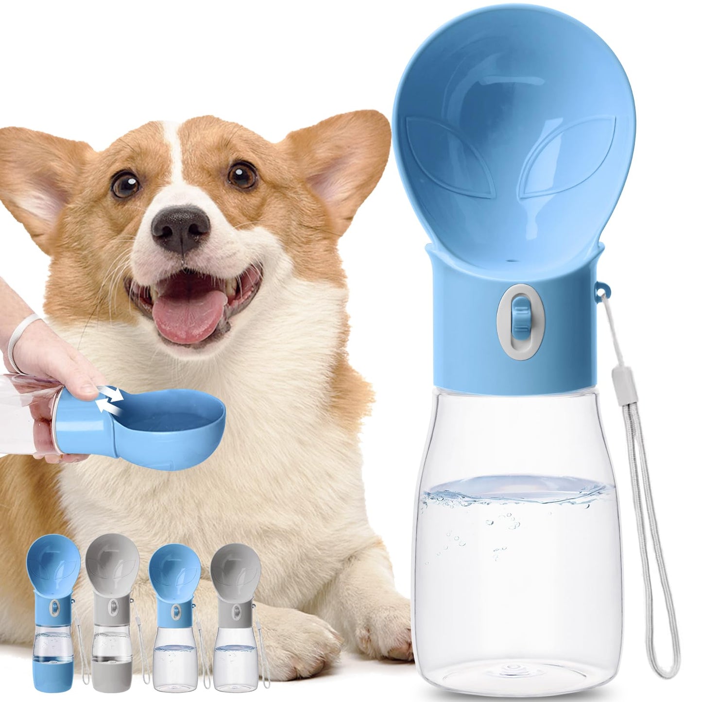 Dog Water Bottle Widen Sink Portable Dogs Water Dispenser Leak Proof Outdoor Drink Bottles for Dog Cat Puppy Pet Essential Items for Dog Travel Walking Hiking Dog Accessorie
