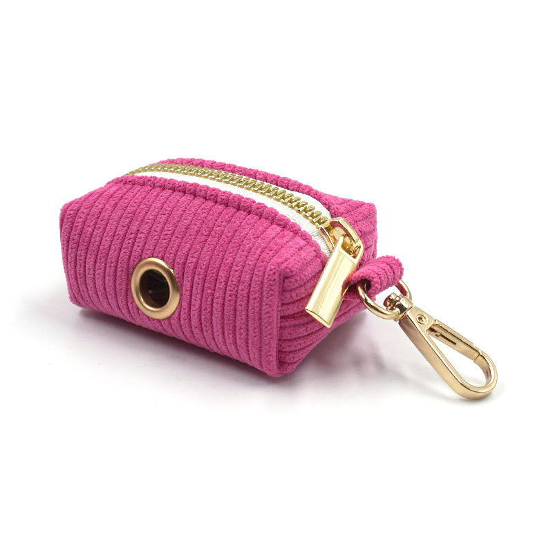 Cute Corduroy Velvet Dog Poop Bag for Outdoors