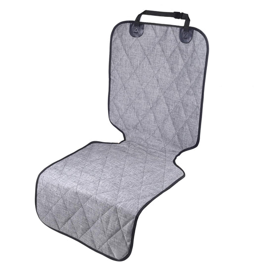 VIVAGLORY Front Dog Seat Covers 1PACK No-Skirt Design 4 Layers Quilted & Durable 600 Denier Oxford Dog Seat Cover with Anti-Slip Backing for Most Cars SUVs & MPVs Heather Black