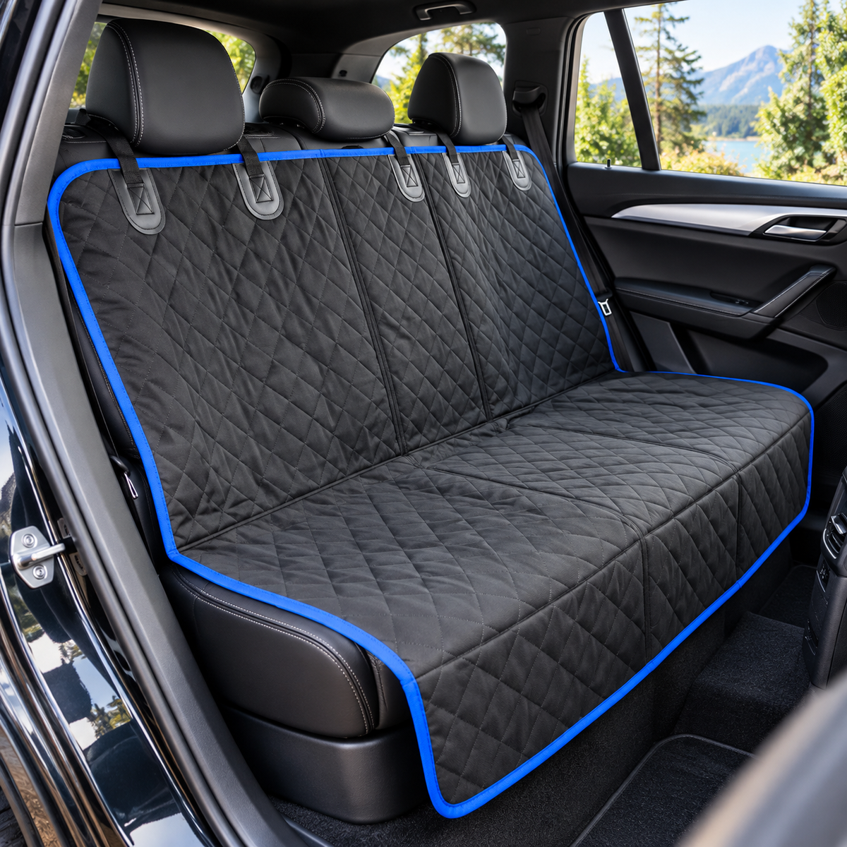 Dog Car Seat Cover with Seat Belt and Nonslip Design Heavy Duty Waterproof