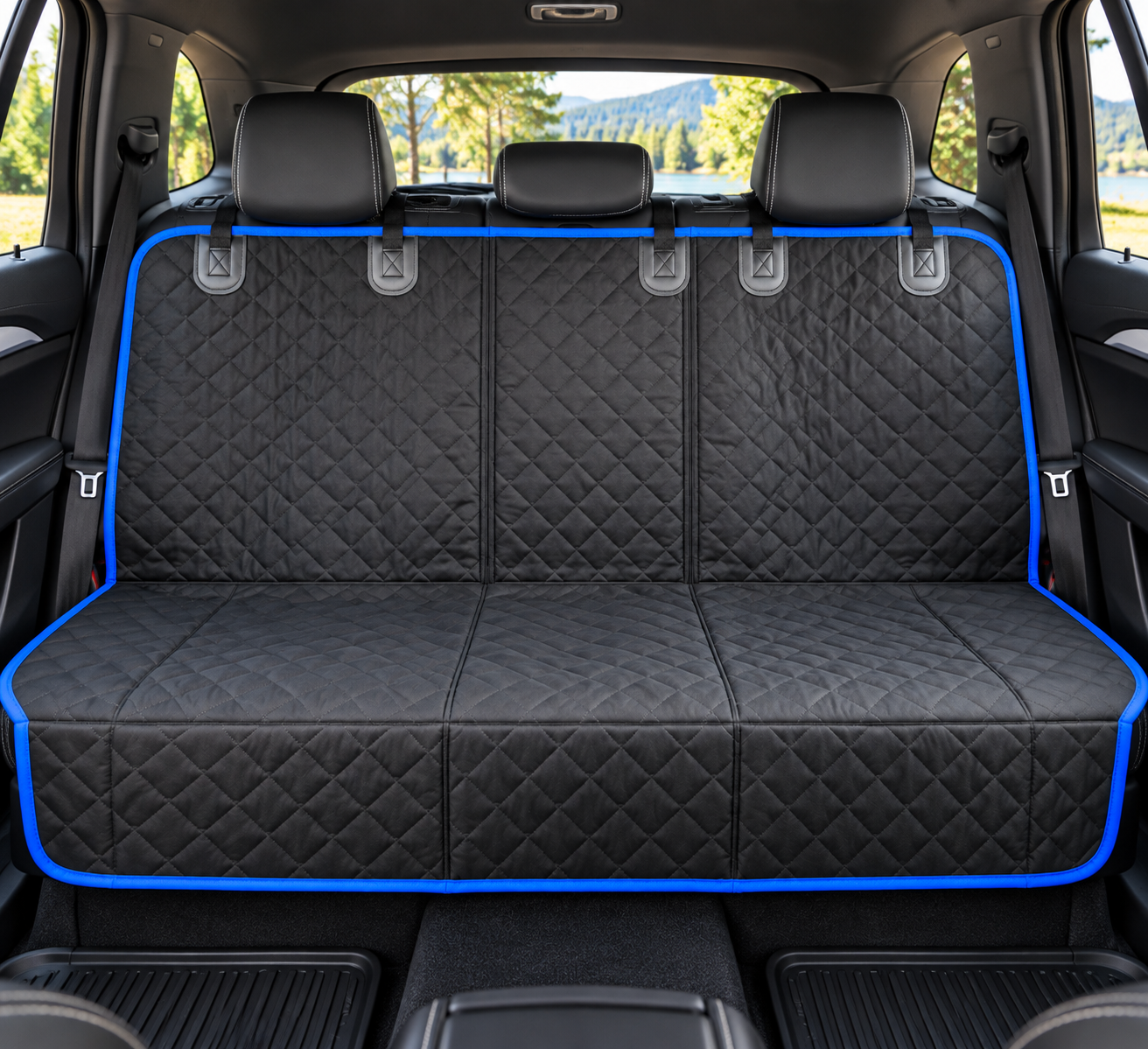 Dog Car Seat Cover with Seat Belt and Nonslip Design Heavy Duty Waterproof