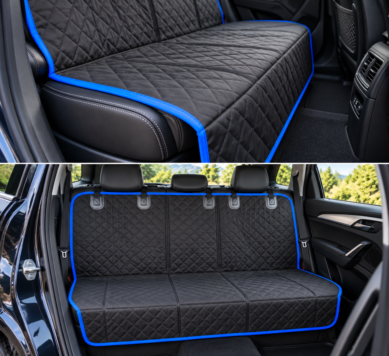 Dog Car Seat Cover with Seat Belt and Nonslip Design Heavy Duty Waterproof