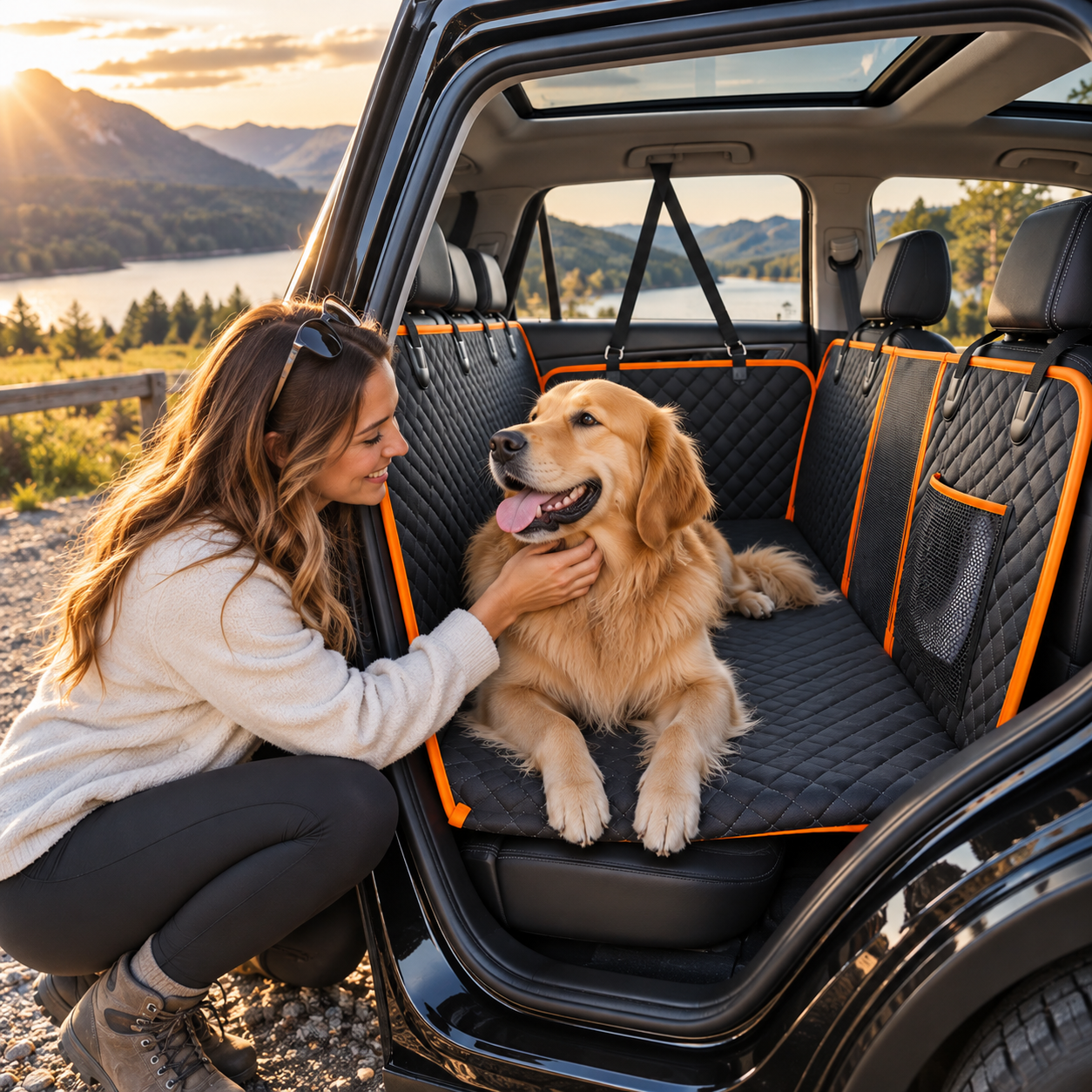 Dogs Back Seat Extender for Car Travel Bed