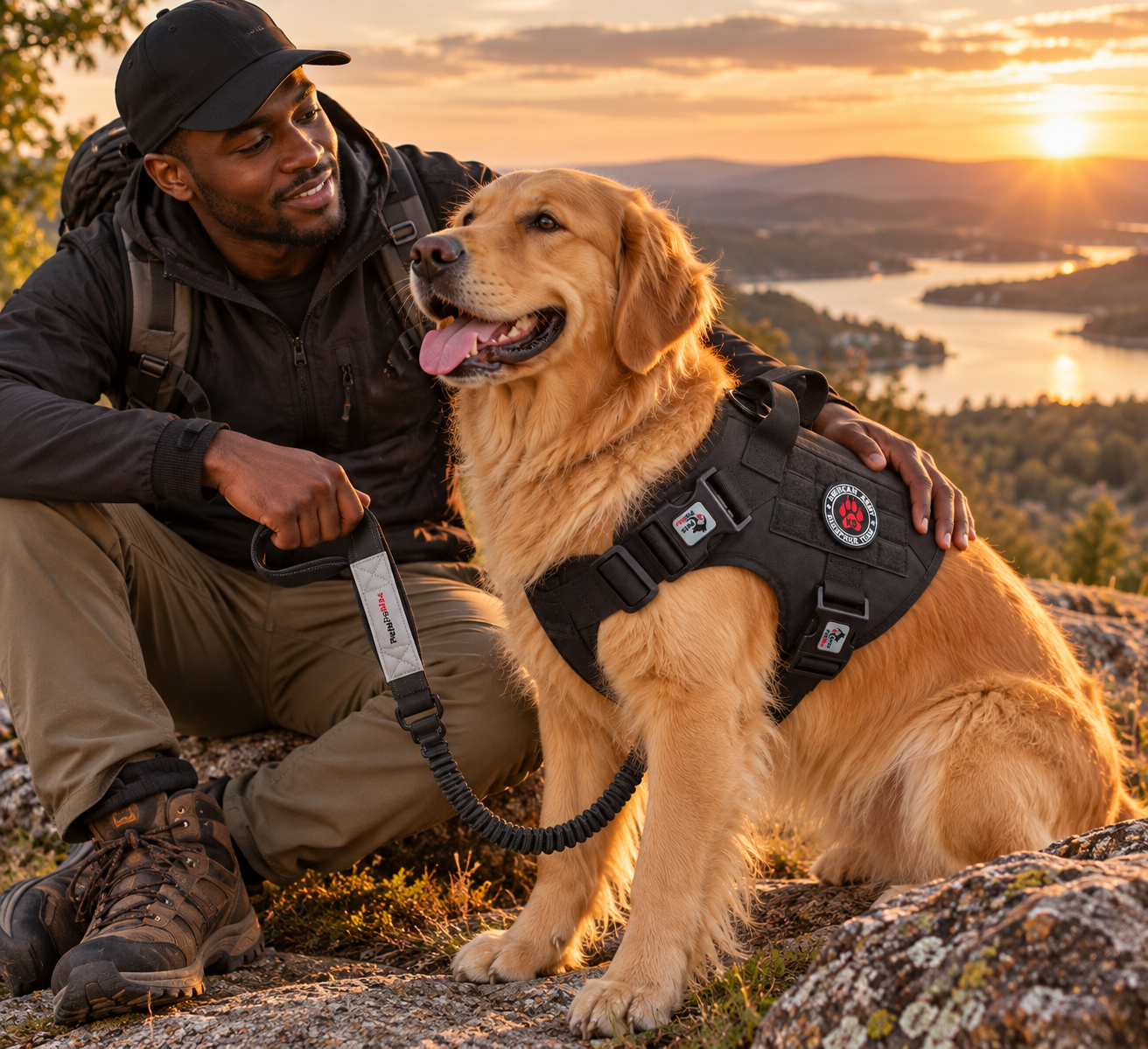 Dog Harness with Tactical Dog Leash