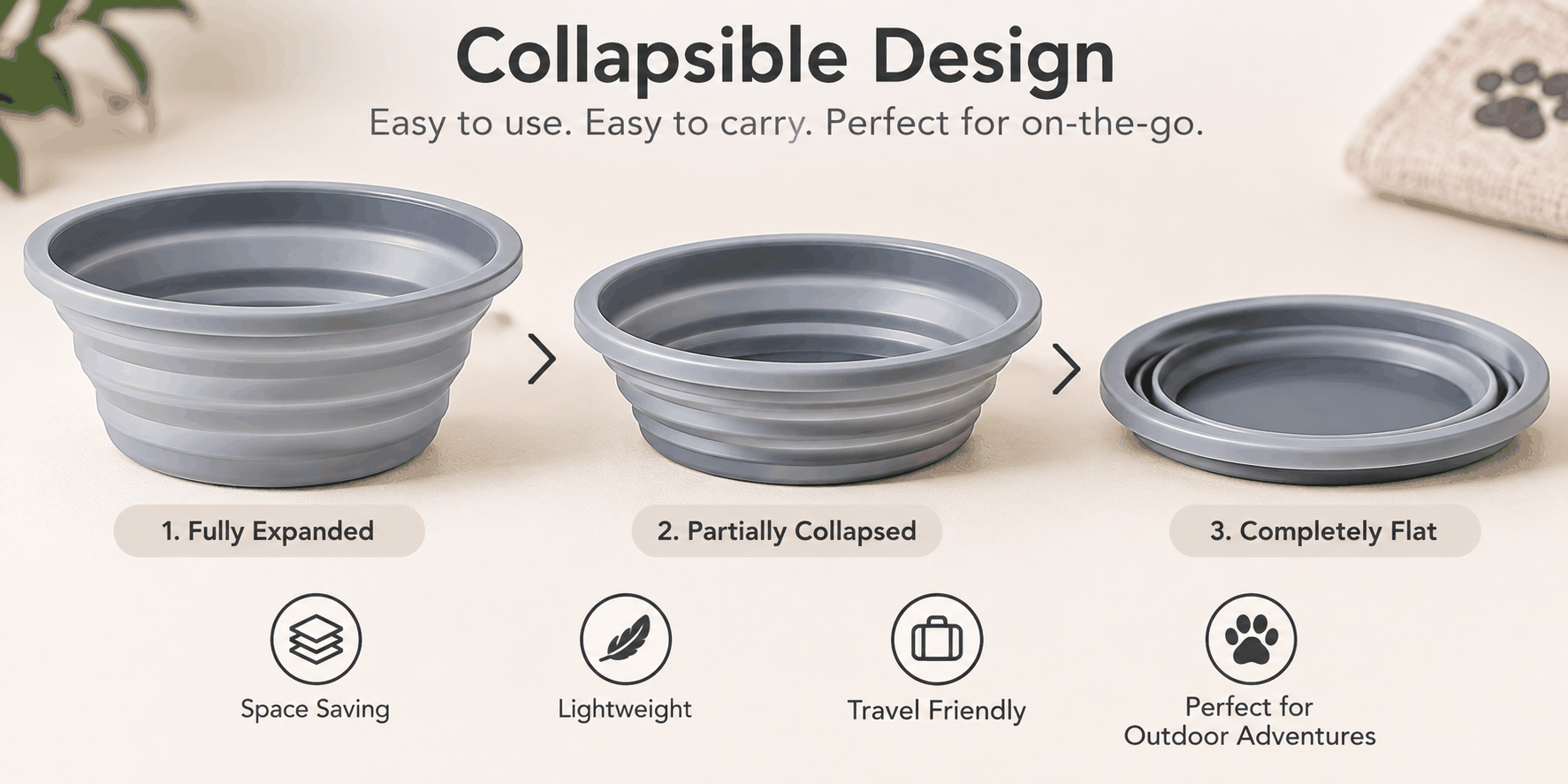 FurRoad Collapsible Dog Water Bowl