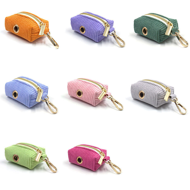 Cute Corduroy Velvet Dog Poop Bag for Outdoors